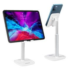 Choetech Stojalo za telefon ali tablico z nastavljivo višino, belo-srebrno
