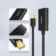 Ugreen Adapter za kabel mini DP DisplayPort - HDMI 4K črn