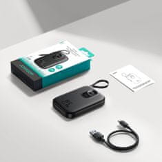 Joyroom Powerbank 10000mAh z vgrajenim kablom 22,5 iPhone Lightning USB-C 0,25 cm - črn