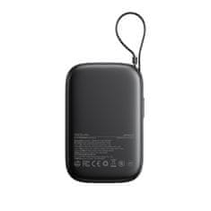Joyroom Powerbank 10000mAh z vgrajenim kablom 22,5 iPhone Lightning USB-C 0,25 cm - črn