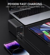 Choetech Powerbank napajalna postaja 27000 mAh 2x USB-A 2x USB-C 100W - črna