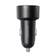 Joyroom Avtomobilski polnilnik z LED zaslonom 2x USB-C 70W črn