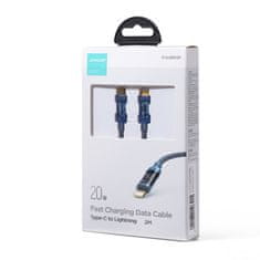 Joyroom Kabel s pletenim ovojem za iPhone USB-C - Lightning PD 20 W, 2 m, modri