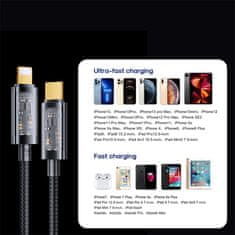 Joyroom Opleteni kabel za iPhone USB-C - Lightning PD 20W 1,2 m, črn