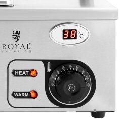 Royal Catering Bemar grelnik za jedi, grelni pult z zaščitnim pokrovom 5 x GN 1/2 2000 W