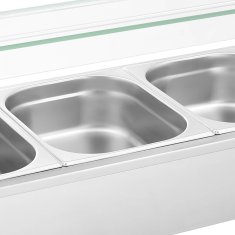 Royal Catering Bemar grelnik za jedi, grelni pult z zaščitnim pokrovom 5 x GN 1/2 2000 W