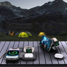 Choetech 3v1 indukcijski polnilnik za Apple in Samsung + funkcija stojala - črn