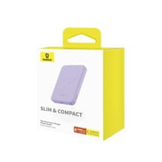 BASEUS Mini powerbank 5000 mAh 20 W + kabel USB-C 20 V / 3 A vijoličen