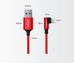 Ugreen Kotni kabel za iPhone USB - Lightning MFI 2,4 A 1 m črn