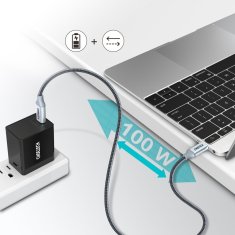 Choetech Kabel USB tip C - USB tip C 5A 100W PowerDelivery 480Mbps 1,8 m siv