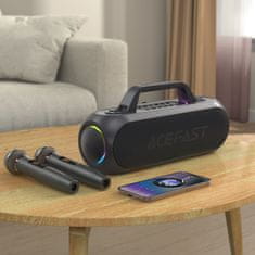 AceFast Brezžični zvočnik za karaoke 200 W z 2 mikrofoni USB-C, črn