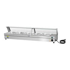 Royal Catering Bemar vodni grelnik s pipo in steklenim pokrovom 2200 W 30 l + 5x posoda GN1/2