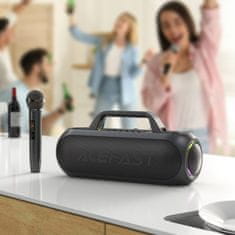 AceFast Brezžični zvočnik za karaoke 200 W z 2 mikrofoni USB-C, črn