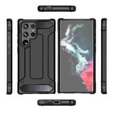 HURTEL Ojačena armirana torbica za Samsung Galaxy S24 Ultra Hybrid Armor, črna