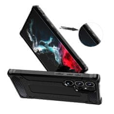 HURTEL Ojačena armirana torbica za Samsung Galaxy S24 Ultra Hybrid Armor, črna