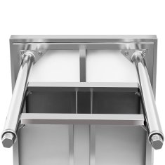 Royal Catering Delovna miza iz nerjavečega jekla z 2 policami 150x70cm