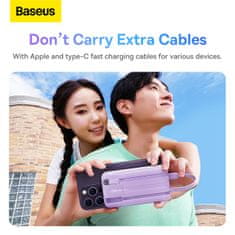 BASEUS Powerbank z zaslonom 10000mAh 22,5W + kabel USB-A / USB-C vijoličen