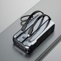 DUDAO 2v1 Mrežni polnilnik UK US EU + powerbank 10000mAh USB-C USB-A - siva