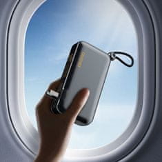 DUDAO 2v1 Mrežni polnilnik UK US EU + powerbank 10000mAh USB-C USB-A - siva