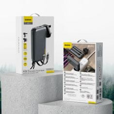 DUDAO 2v1 Mrežni polnilnik UK US EU + powerbank 10000mAh USB-C USB-A - siva