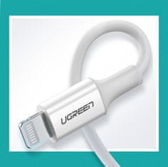 Ugreen Kabel za iPhone MFi USB-C - Lightning 20 W 3 A 1 m bel