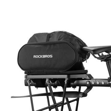 ROCKBROS Zložljiva torba za nosilec kolesa s funkcijo sedeža 5 l – črna