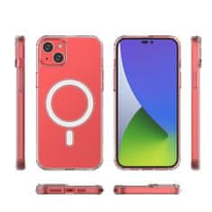 HURTEL Elastični gel etui za iPhone 15 Plus, magnetni z MagSafe, prozoren