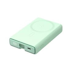 Joyroom Magnetni powerbank 10000 mAh 20 W s stojalom + kabel Lightning – USB-C, zelen
