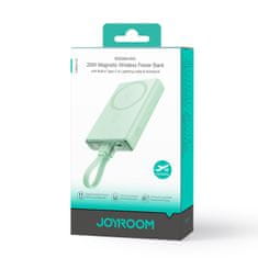 Joyroom Magnetni powerbank 10000 mAh 20 W s stojalom + kabel Lightning – USB-C, zelen