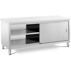 Royal Catering Delovna miza s centralnim delovnim pultom in omaro s drsnimi vrati 200 x 60 x 85,5 cm