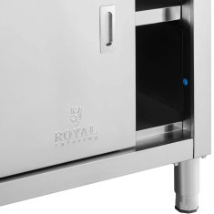 Royal Catering Delovna miza s centralnim delovnim pultom in omaro s drsnimi vrati 200 x 60 x 85,5 cm