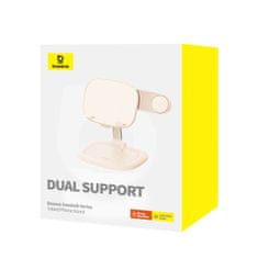 BASEUS Nastavljiv stojalo za tablico in telefon Seashell Series roza