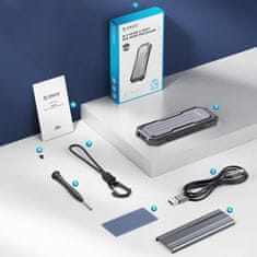 Orico Okrepljen taktični žep za disk OXS2C3-G2 M.2 NVMe / SATA SSD USB-C - siv