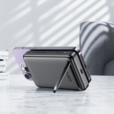 AceFast Powerbank 10000mAh indukcijski magnetni z možnostjo stojala PD 20W + kabel - črn