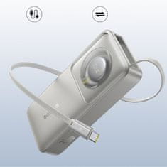 BASEUS Powerbank Free2Pull 10000mAh 30W z USB-C portom in raztegljivim USB-C kablom - siv