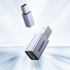 Ugreen Adapter, vtičnica USB-C na USB-B za tiskalnik diska - siva