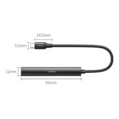 Ugreen Slušalka z ojačevalnikom, adapter USB-C na mini jack 3,5 mm, črn