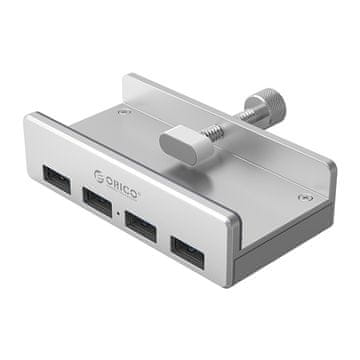 Orico MH4PU razdelilnik za namestitev na monitorjevo stojalo, 4x USB-A - srebrna