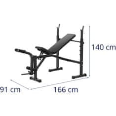 Gymrex Trening bench for barbells, adjustable up to 100 kg