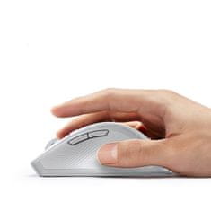Ugreen Ergonomična brezžična miška za računalnik MU101 Bluetooth 2,4 GHz bela
