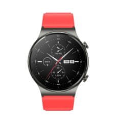 HURTEL Silikonski pas za uro Huawei Watch GT 2/3/4/2 Pro/3 Pro/4 Pro/GT 2e 46 mm – rdeč