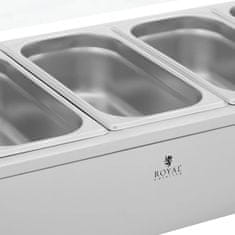 Royal Catering Bemar grelnik za jedi, grelni pult z zaščitnim pokrovom 6 x GN 1/3 2100 W