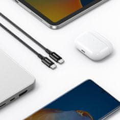 Ugreen USB-C kabel v opletu PD 100 W 5 A 480 Mb/s 1 m črn