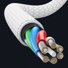 Ugreen USB-C kabel v opletu PD 100 W 5 A 480 Mb/s 1 m bel