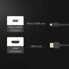 Ugreen Kabel za avdio in video microHDMI - HDMI 2.0 1 m črn