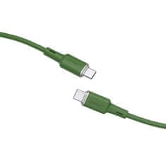 AceFast Kabel USB-C 60 W 20 V 3 A 1,2 m olivno zelen