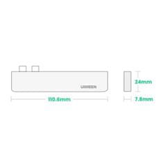 Ugreen Večnamenski HUB priključek za MacBook Pro / Air 2x USB-C na USB-C HDMI 3x USB 3.0 - siv
