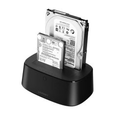 Ugreen Docking postaja za diske SATA 2,5'' 3,5'' SSD HHD z USB 3.0 napajalnik EU - črna