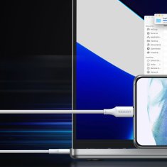 Ugreen USB-C kabel v opletu PD 100 W 5 A 480 Mb/s 1 m bel