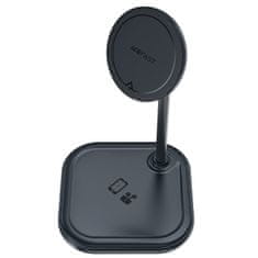 AceFast 2v1 Brezžični polnilnik Qi 15 W in stojalo za iPhone in Apple AirPods E6 črn